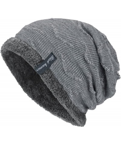 Knit Baggy Hat Caps Winter Warm Wool Women Crochet Weave Ski Men Baseball Caps Who Hat 3-grey $9.30 Skullies & Beanies