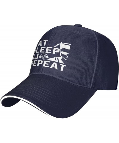 Eat Sleep Dj Repeat Hat for Men Women Baseball Cap Trucker Hat Dad Hat Navy Blue $14.25 Baseball Caps