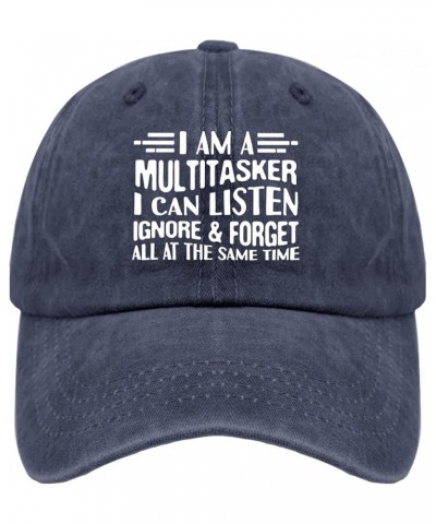 PaunookI Am Multitasker I Can Listen Ignore Cap Mountain Hat Pigment Black Hat for Men Gifts for Daughter Running Navy Blue $...