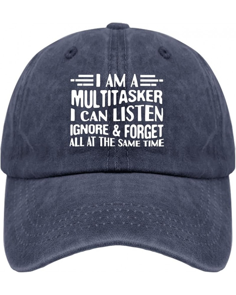 PaunookI Am Multitasker I Can Listen Ignore Cap Mountain Hat Pigment Black Hat for Men Gifts for Daughter Running Navy Blue $...