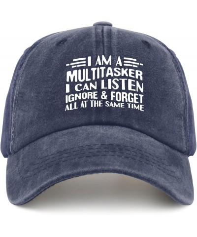 PaunookI Am Multitasker I Can Listen Ignore Cap Mountain Hat Pigment Black Hat for Men Gifts for Daughter Running Navy Blue $...