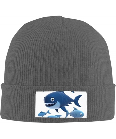 Beanie Hats for Women Men Knit Hat Blue Cartoon Fish Print Beanies Cap Fashion Cuffed Sports Hat Deep Heather $11.99 Skullies...