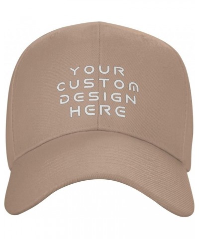 Custom Hats for Men Design Your Own Personalized Text Photo Logo Baseball Hats Natural $8.05 Baseball Caps