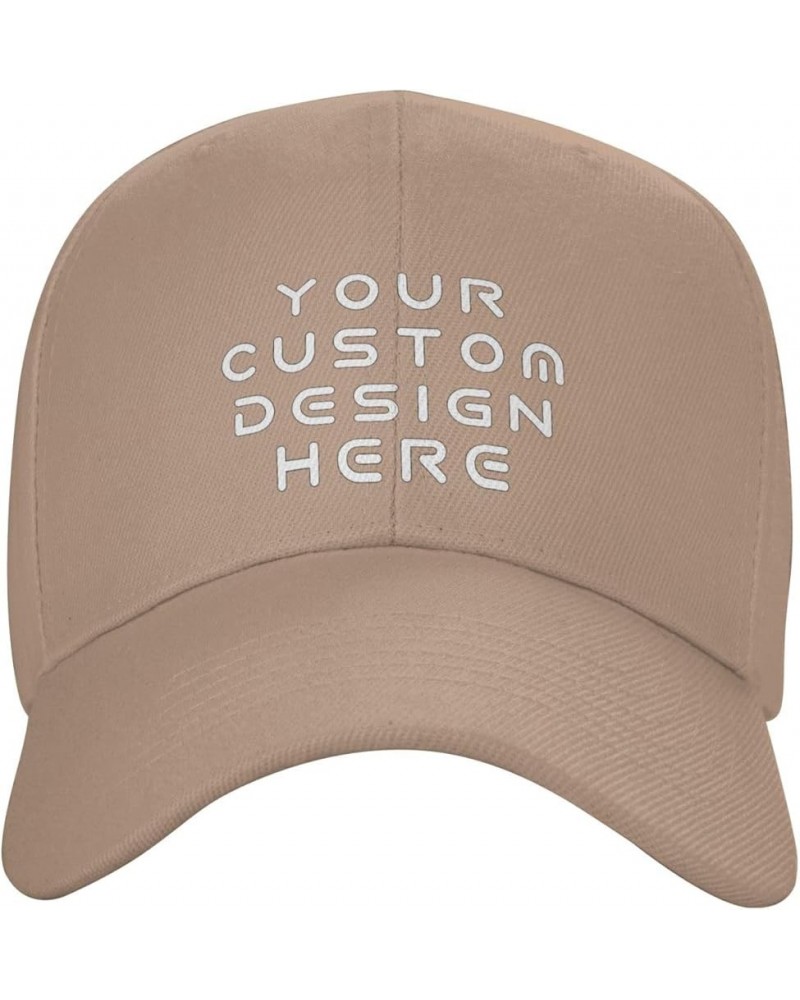 Custom Hats for Men Design Your Own Personalized Text Photo Logo Baseball Hats Natural $8.05 Baseball Caps