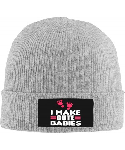 I Make Cute Babies Funny Knit Hat Winter Beanie Men Women Slouchy Cap Gray $12.25 Skullies & Beanies