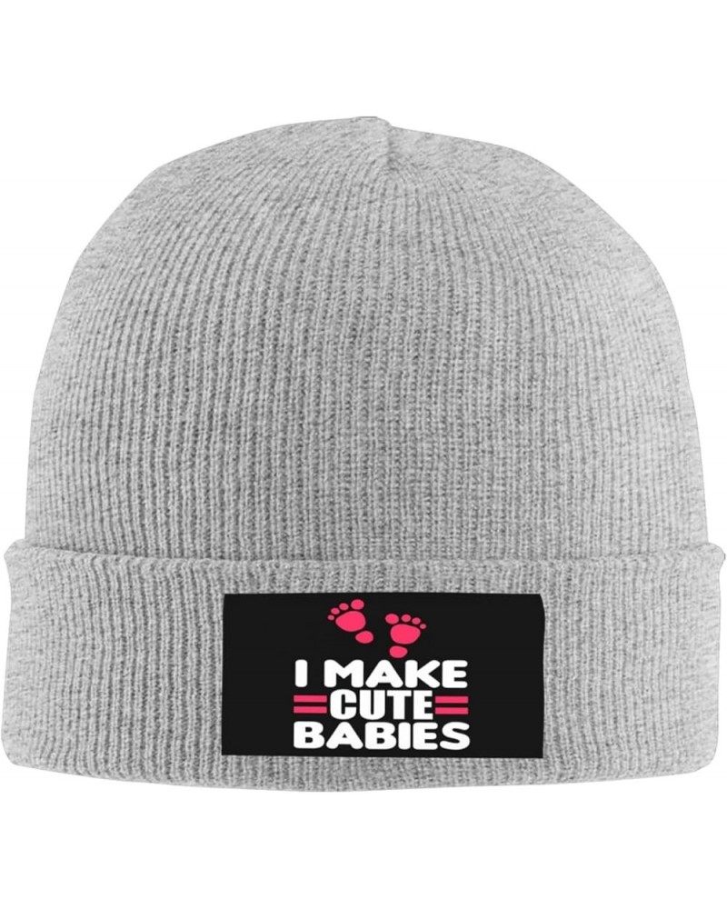 I Make Cute Babies Funny Knit Hat Winter Beanie Men Women Slouchy Cap Gray $12.25 Skullies & Beanies