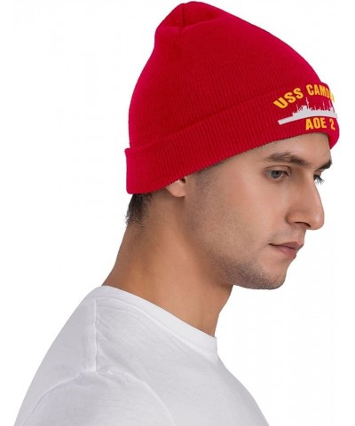 USS Camden AOE 2 Unisex Beanie Cap Winter Skull Cap Knitted Hat Slouchy Knit Hat Knitted Pullover Cap Red $10.22 Skullies & B...