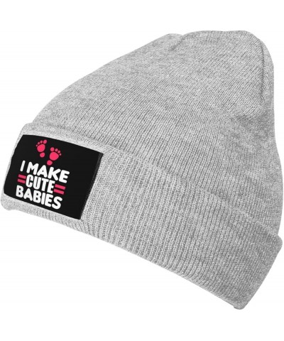 I Make Cute Babies Funny Knit Hat Winter Beanie Men Women Slouchy Cap Gray $12.25 Skullies & Beanies