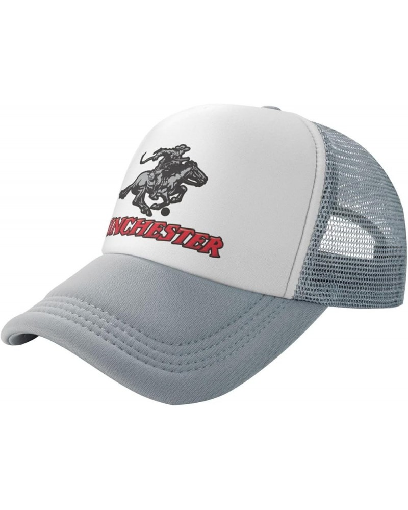 Winchester Trucker Hats for Both Men and Women - Mesh Baseball Snapback Hats Gray $10.91 Baseball Caps