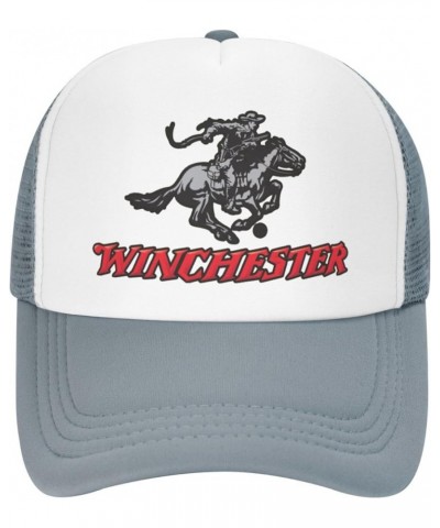 Winchester Trucker Hats for Both Men and Women - Mesh Baseball Snapback Hats Gray $10.91 Baseball Caps