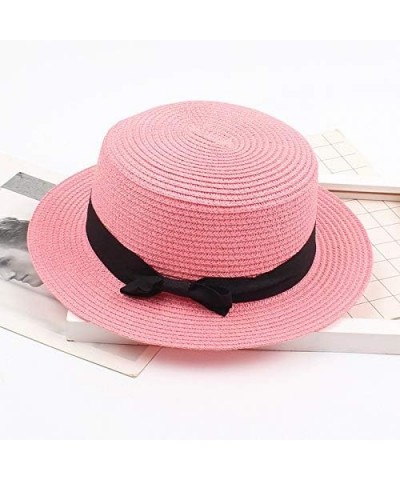 Boater Hats for Men Women Flat Top Straw Hat Unisex Adults Wide Brim Straw Panama Sun Hat Beach Travel UPF50+ for Purple $6.6...