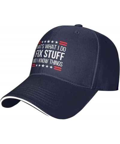 I Fix Stuff and I Know Things Hat for Men I Fix Stuff Hat Cool Stuff Hat for Men Funny Navy Blue $9.52 Cowboy Hats