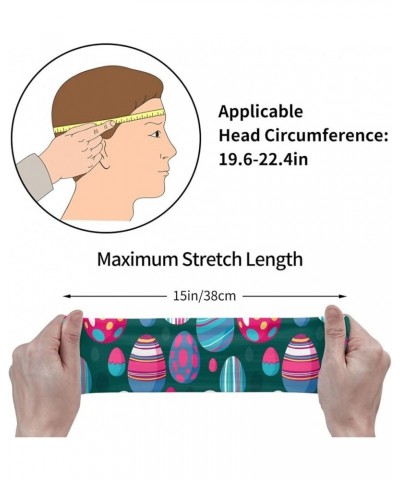 Funny Easter Bunny Eggs Headbands Stretch Sport Headbands Non Slip Yoga Hairband for Women Men Adults Easter Rabbit Eggs-0000...