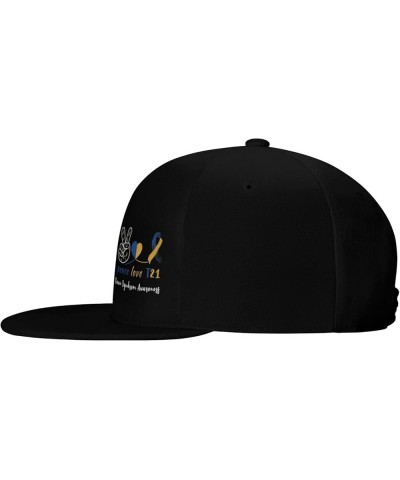 Snapback Baseball Cap Down Syndrome Awareness Peace Love T21 for Men Women Black $8.60 Baseball Caps