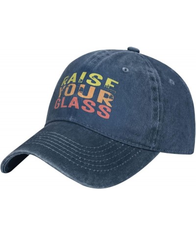 Raises Your Glass Novelty Baseball Cap Classic Hat for Men Women Adjustable Navy Blue $10.09 Baseball Caps