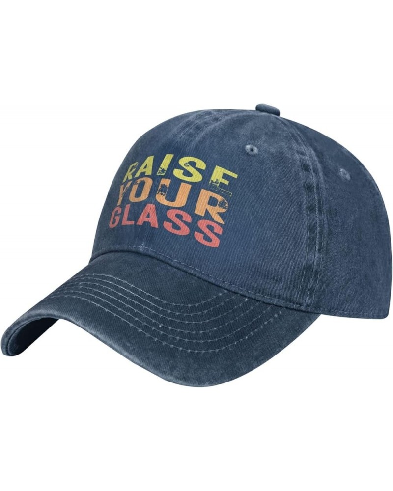 Raises Your Glass Novelty Baseball Cap Classic Hat for Men Women Adjustable Navy Blue $10.09 Baseball Caps