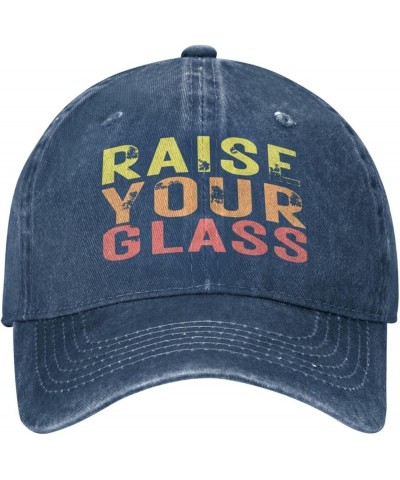 Raises Your Glass Novelty Baseball Cap Classic Hat for Men Women Adjustable Navy Blue $10.09 Baseball Caps