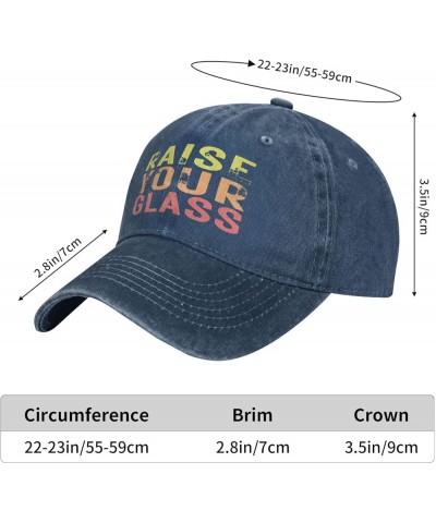 Raises Your Glass Novelty Baseball Cap Classic Hat for Men Women Adjustable Navy Blue $10.09 Baseball Caps