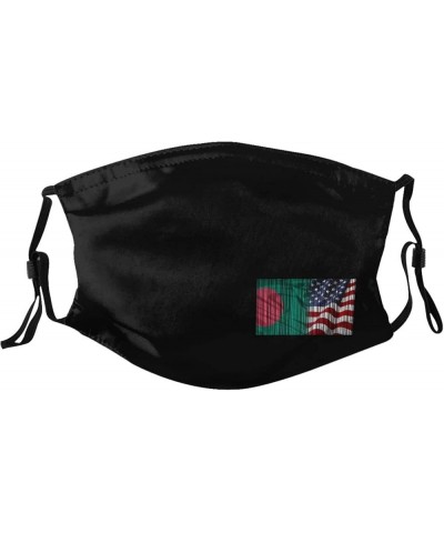 Flag of Bangladesh and USA Face Mask Washable Reusable Adults Breathable with 2 Filters Black $13.04 Balaclavas