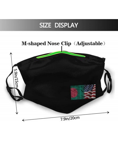 Flag of Bangladesh and USA Face Mask Washable Reusable Adults Breathable with 2 Filters Black $13.04 Balaclavas