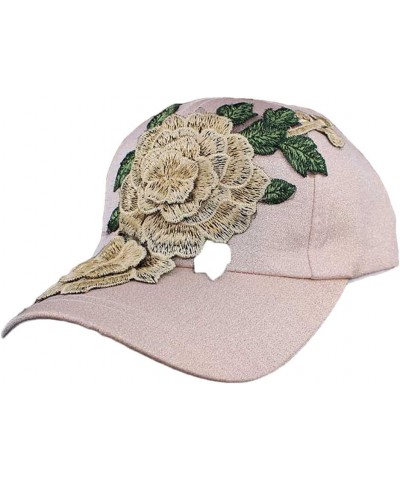 Adult Women Flaseball Cap Summer Adjustable Rose Big Casual Cap Beige $19.14 Baseball Caps