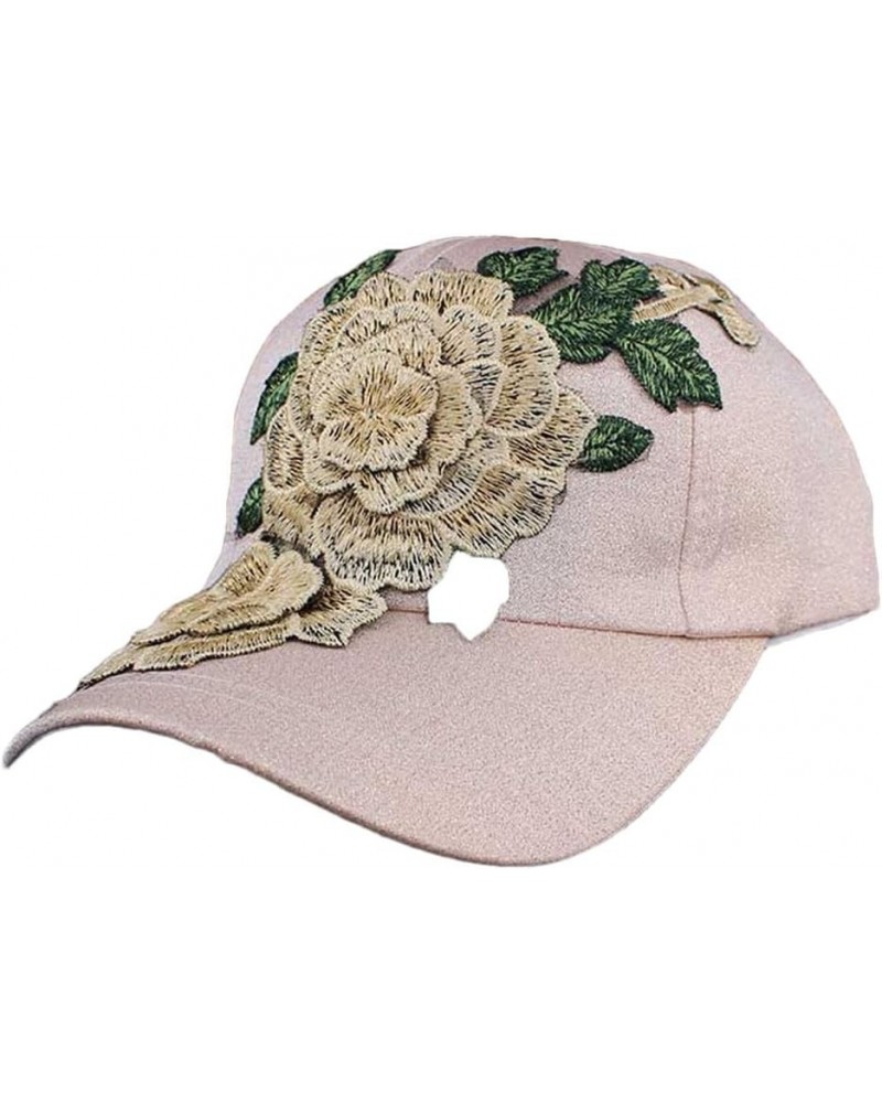 Adult Women Flaseball Cap Summer Adjustable Rose Big Casual Cap Beige $19.14 Baseball Caps