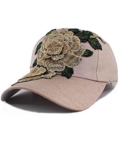 Adult Women Flaseball Cap Summer Adjustable Rose Big Casual Cap Beige $19.14 Baseball Caps