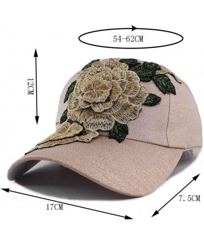 Adult Women Flaseball Cap Summer Adjustable Rose Big Casual Cap Beige $19.14 Baseball Caps