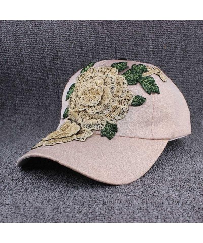 Adult Women Flaseball Cap Summer Adjustable Rose Big Casual Cap Beige $19.14 Baseball Caps