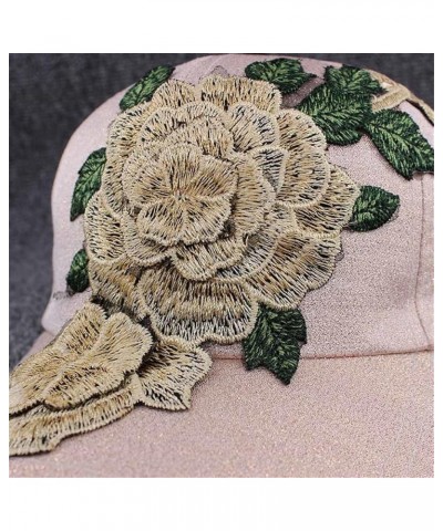 Adult Women Flaseball Cap Summer Adjustable Rose Big Casual Cap Beige $19.14 Baseball Caps