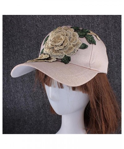 Adult Women Flaseball Cap Summer Adjustable Rose Big Casual Cap Beige $19.14 Baseball Caps