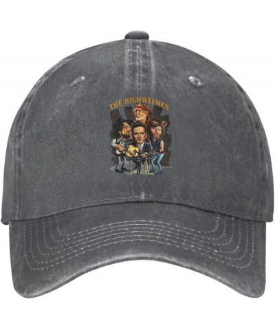 The Music Highwaymen and Band Baseball Cap Adjustable Classic Unisex Vintage Denim Hat Washed Cotton Soft Cap Black Deep Heat...