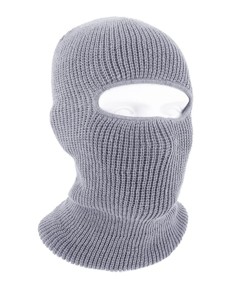 Full Face Cover Knitted Balaclava Face Mask Winter Ski Mask with Hole for Winter Adult Supplies Gray $7.55 Balaclavas