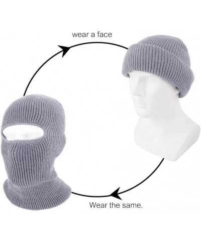 Full Face Cover Knitted Balaclava Face Mask Winter Ski Mask with Hole for Winter Adult Supplies Gray $7.55 Balaclavas