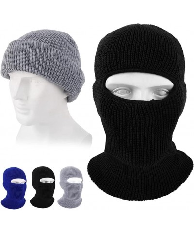 Full Face Cover Knitted Balaclava Face Mask Winter Ski Mask with Hole for Winter Adult Supplies Gray $7.55 Balaclavas