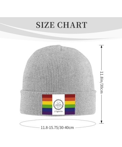 Two Spirits Pride Flag LGBTQ Cozy Knitted Hat for Winter - Warm Comfort Black Gray $15.66 Skullies & Beanies