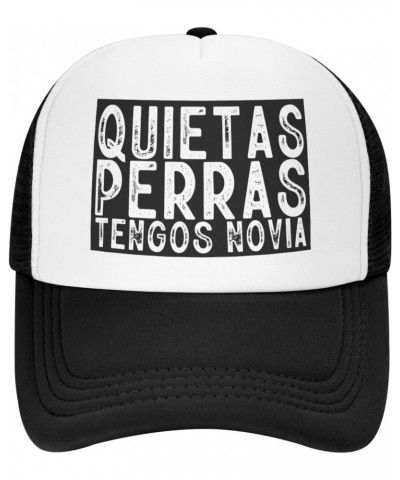 Quietas Perras Tengos Novia Baseball Hats Adjustable Dad Hat Gift for Men/Women Trucker Cap,Black $11.69 Baseball Caps