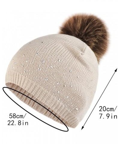 Ladies Summer Caps Winter Hats Outdoor Solid Color Knitted Cotton Hat Sunscreen Running Sports Warm Knitted Hat Khaki $9.98 S...