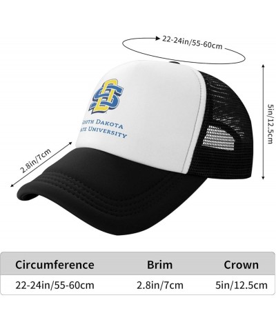 South Dakota State University Logo Trucker Hats for Both Men and Women - Mesh Baseball Snapback Hats Black $17.07 Baseball Caps