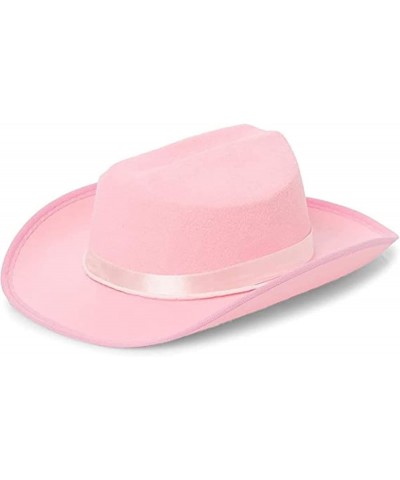 Men Women Cowboy Hat with Adjustable Belt Wide Brim Beach Sun Protection Cowgirl Hat for Travel Pink1 $6.36 Cowboy Hats