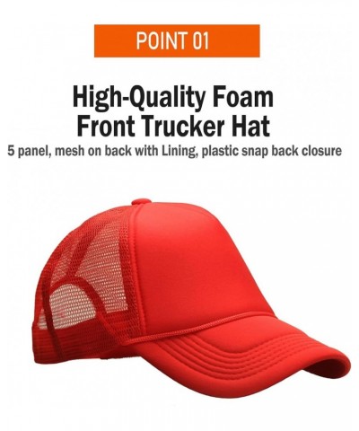 Foam(Sponge) Front Mesh Back 5 Panel Trucker Hat, Adjustable, Light Weight Snapback Cap Solid/Two Tone Red $10.17 Baseball Caps