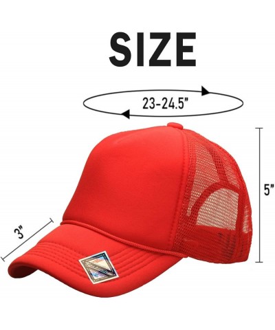 Foam(Sponge) Front Mesh Back 5 Panel Trucker Hat, Adjustable, Light Weight Snapback Cap Solid/Two Tone Red $10.17 Baseball Caps