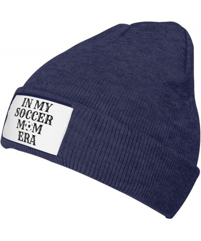 in My Soccer Mom Era Soccer Lover Beanie Men Women Warm Winter Cap Knit Hat Navy Blue $13.19 Skullies & Beanies