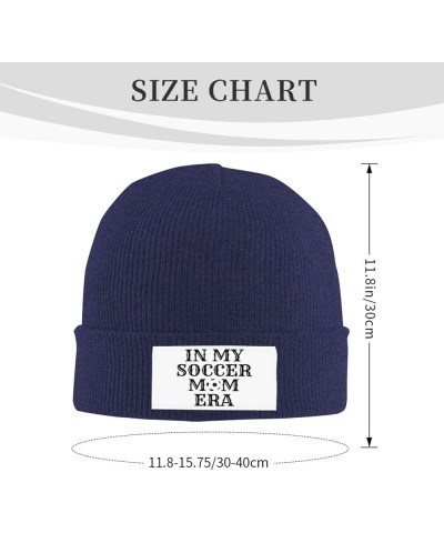 in My Soccer Mom Era Soccer Lover Beanie Men Women Warm Winter Cap Knit Hat Navy Blue $13.19 Skullies & Beanies