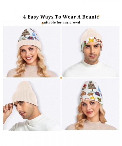 Christmas Snowman Owl Beanie for Women Men Soft Cap Reversible Crochet Hats Warm Beanies for Winter Fall Y2k Multi $10.58 Sku...