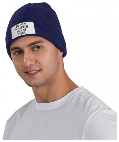 in My Soccer Mom Era Soccer Lover Beanie Men Women Warm Winter Cap Knit Hat Navy Blue $13.19 Skullies & Beanies