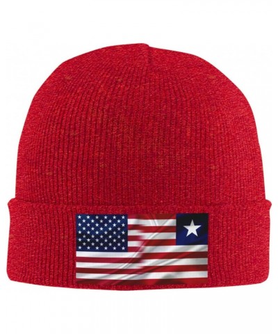 Liberia America Flag Beanie Hat Skull Knit Warm Cap Women Men Soft Stretch for Winter2 Red $15.91 Skullies & Beanies