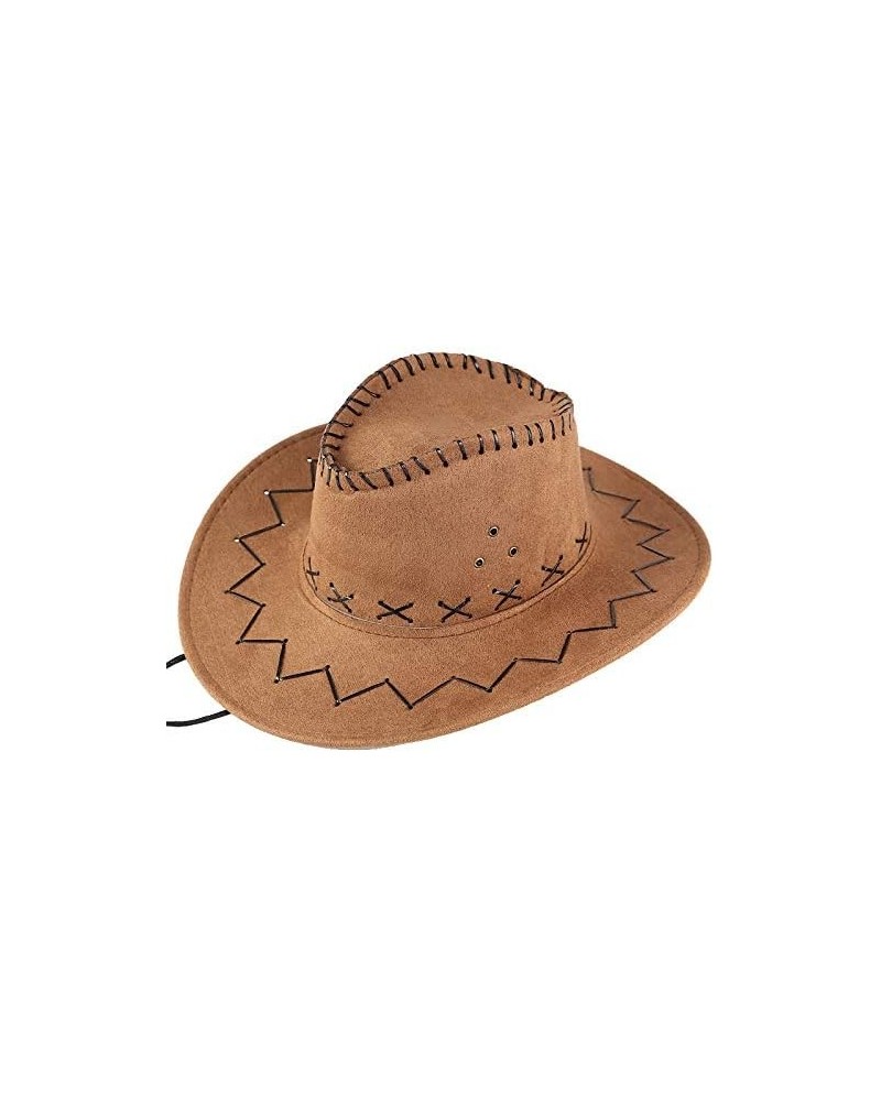 Men's Unisex Western Cowboy Hat Faux Felt Hats Fedora Outdoor Wide Brim Hat Western Style Cowboy Cowgirl Hat A-khaki $10.08 N...