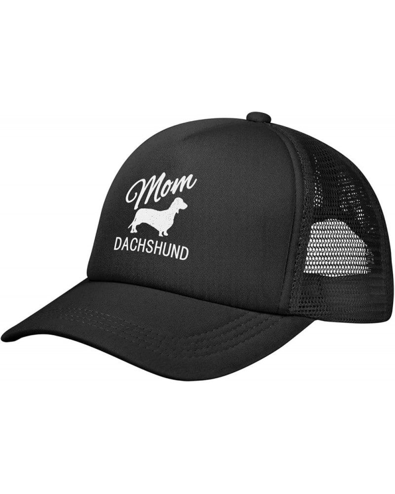 Dachshund Mom Dog Baseball Cap Canvas Mesh-Back Cap Black $16.52 Baseball Caps