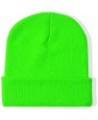 1 & 2 Packs Beanie for Men Women Warm Winter Hats Acrylic Knit Cuffed Beanie Cap Unisex Neon Green 1 $8.25 Skullies & Beanies